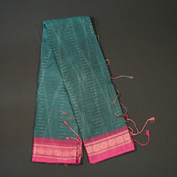Handwoven Green Cotton Saree