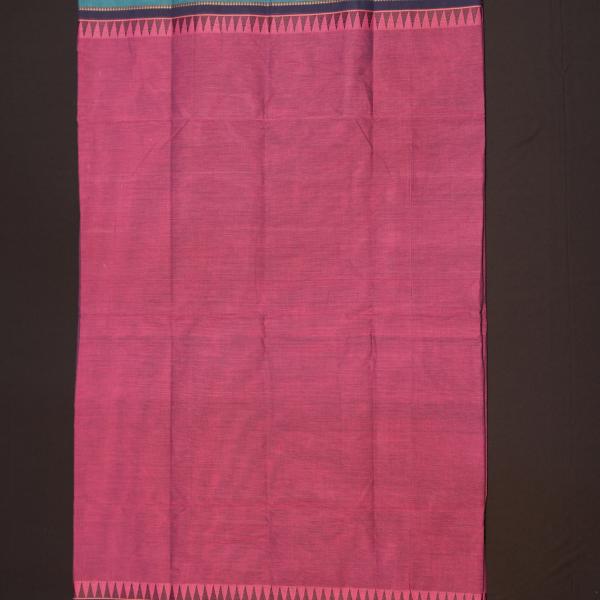 Handwoven Pink Cotton Saree