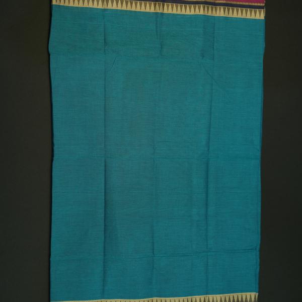 Handwoven Blue Cotton Saree