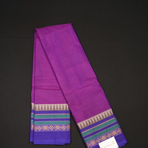 Handwoven Purple Cotton Saree
