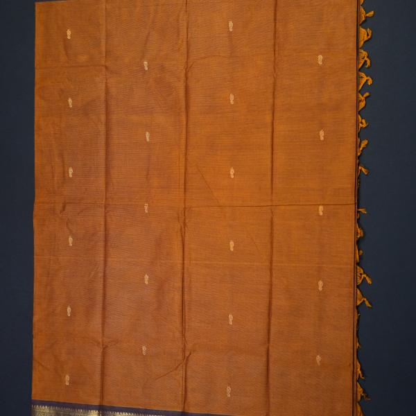 Handwoven Mustard Yellow Cotton Saree