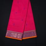 Handwoven Pink Cotton Saree