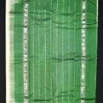 Mangalagiri Off-White and Green Saree