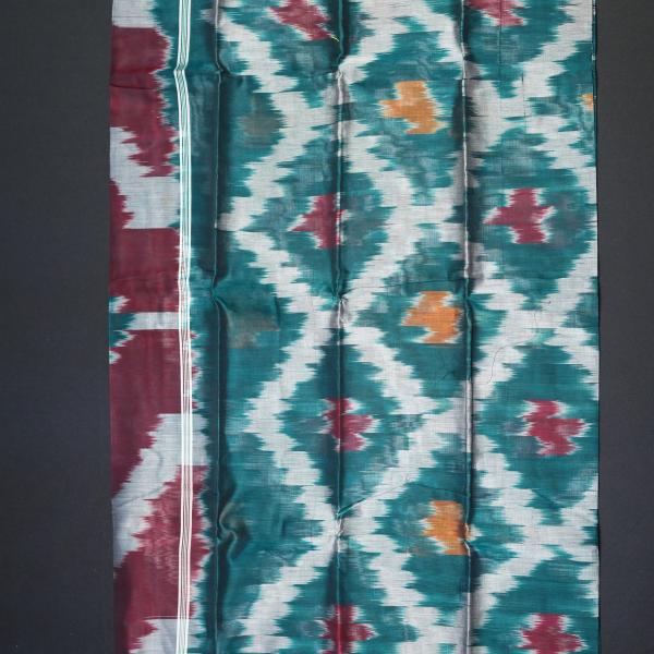 Handwoven Blue And Pink Cotton Saree