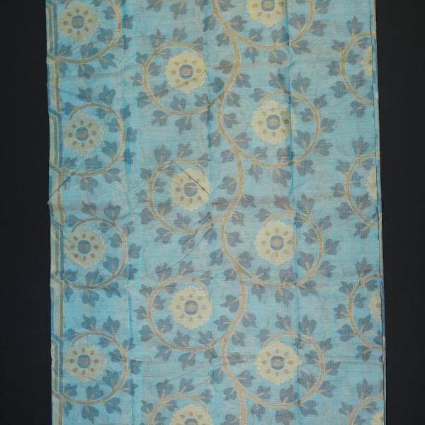 Handwoven Sky Blue Cotton Saree