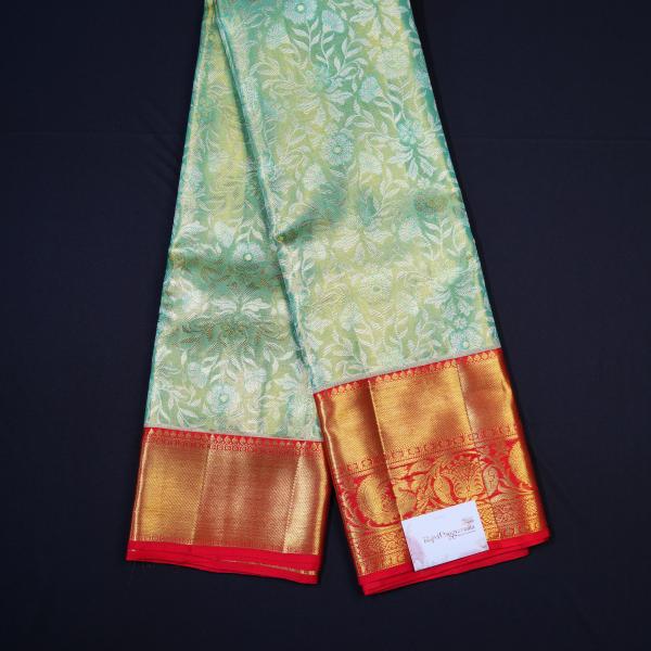 Kanchipattu Turquoise Blue Saree