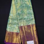 Kanchipattu Pastel Green-Gold Saree