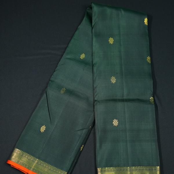 Kanchipattu Dark Green Saree
