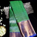 2G GOLD PEACOCK BLUE DOUBLE SHADE SAREE