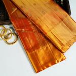 Kanchipuram Silk Orange with Gold Tissue