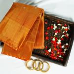 Kanchipuram Silk Orange with Gold Tissue
