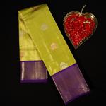 Kanchipuram Silk Parrot Green Tissue Saree