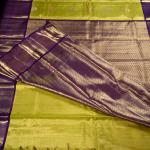 Kanchipuram Silk Parrot Green Tissue Saree