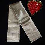 Kanchipuram Silk Silver Zari monotone tissue saree