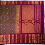 OLIVE GREY WITH PURPLE BORDER GADWAL PATTU