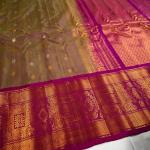 OLIVE GREY WITH PURPLE BORDER GADWAL PATTU