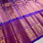 LILAC PINK WITH BLUE BORDER GADWAL PATTU