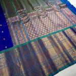 ROYAL BLUE WITH SEA BLUE COMBINATION GADWAL PATTU