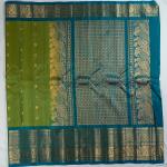 PARROT GREEN WITH TEAL GREEN PATTU BORDER