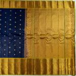 NAVY BLUE SAREE WITH GOLD BORDER GADWAL PATTU