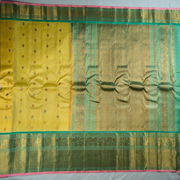 LIME YELLOW WITH PASTEL GREEN GOLD BORDER