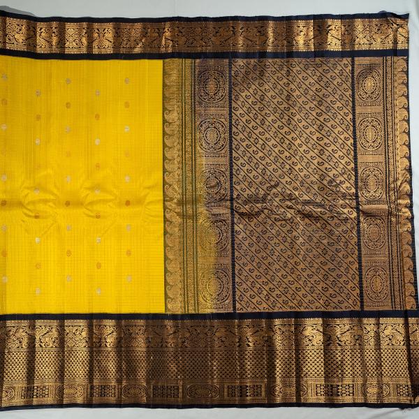 YELLOW SAREE WITH UMBER COLOUR BORDER