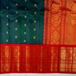 TEAL GREEN WITH RED KUTTU  BORDER