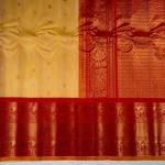 LIGHT MUSTARD YELLOW WITH RED BORDER
