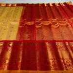 LIGHT MUSTARD YELLOW WITH RED BORDER