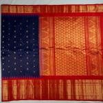 NAVY BLUE WITH BRICK RED BORDER