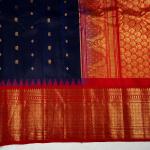 NAVY BLUE WITH BRICK RED BORDER