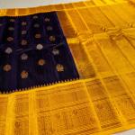 DARK WINE COLOR SAREE WITH GOLDEN YELLOW BORDER