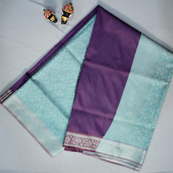 Lavender Banana Silk Pashmina Saree