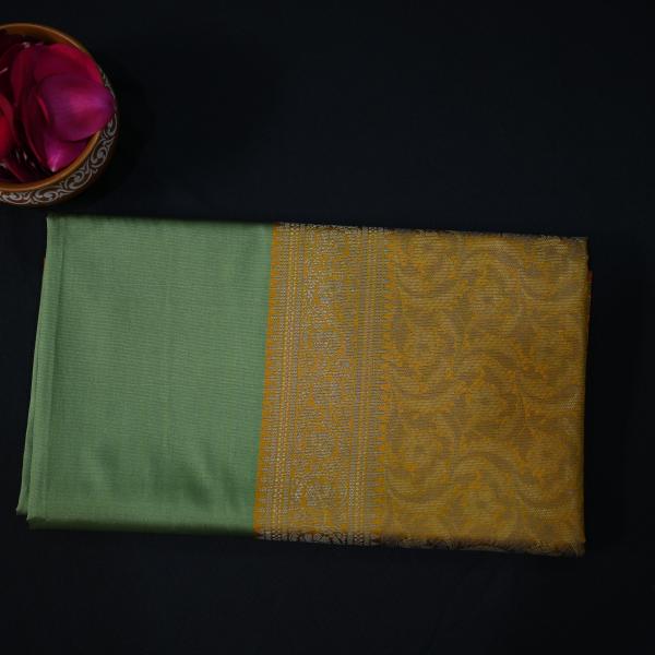 Pastel Green Banana Silk Pashmina Saree
