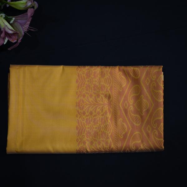 Mustard yellow Banana Silk Pashmina Saree