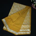 Mustard Yellow Design Banana Silk Pashmina Saree