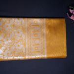Mustard Yellow Design Banana Silk Pashmina Saree