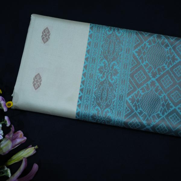 Beige Banana Silk Pashmina saree
