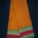 Dark Yellow Kanchi Handloom Cotton Saree