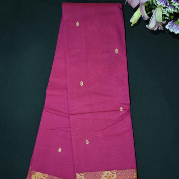 Pink Kanchi Handloom Cotton Saree
