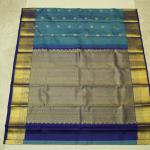 Kanchipattu silk blue checks saree
