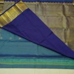 Kanchipattu silk blue checks saree