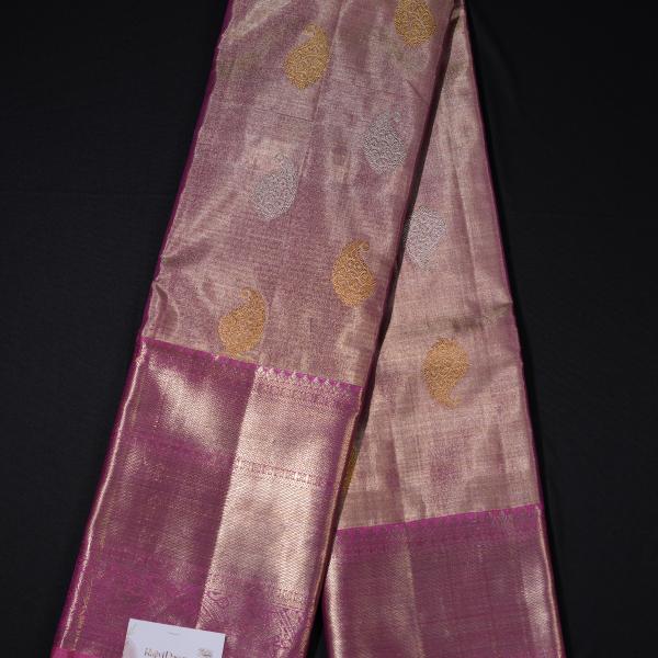 Kanchipuram Tissue Pink Saree