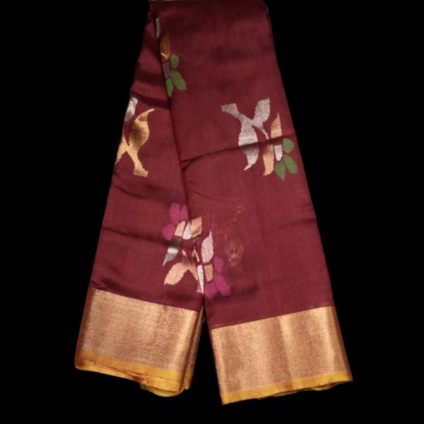 Uppada Silk Maroon Red Saree