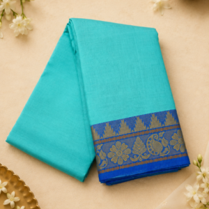 Sky Blue Kanchi Handloom Cotton Saree